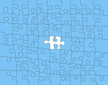 Vector Abstract colorful background made from white puzzle pieces on blue puz Stock Illustration