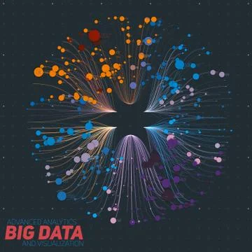 Vector abstract colorful big data information sorting visualization. Social n イラスト素材