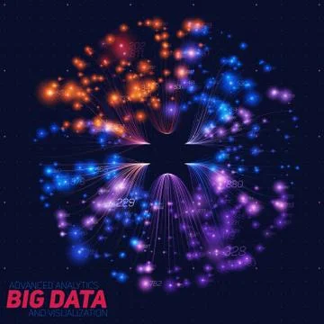 Vector abstract colorful big data information sorting visualization. Social n イラスト素材