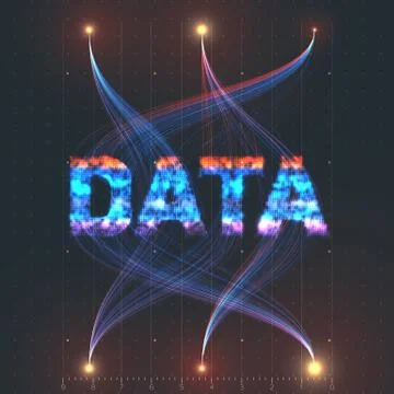 Vector abstract colorful big data information sorting visualization. Social n イラスト素材