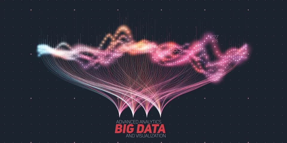 Vector abstract colorful big data information sorting visualization. Social n Stockillustratie