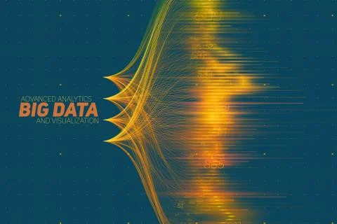 Vector abstract colorful big data information sorting visualization. Social n Stock Illustration