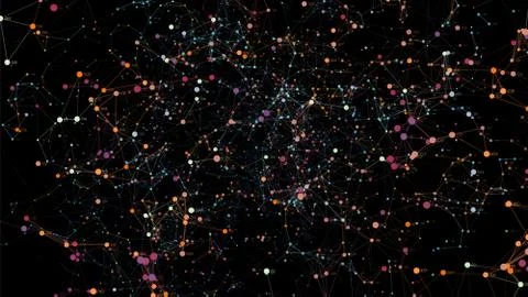 Vector abstract colorful big data point plot visualization. Futuristic infogr Stockillustratie