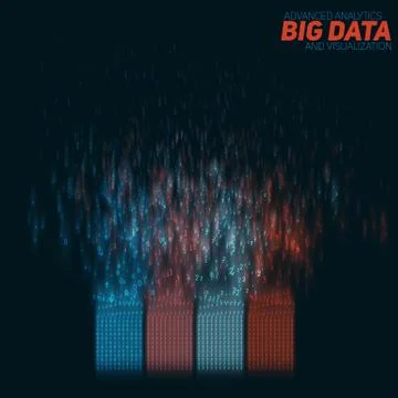 Vector abstract colorful big data information sorting visualization. Social n 库存插图