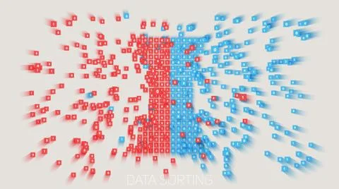Vector abstract colorful big data information sorting visualization. Social n Stockillustratie