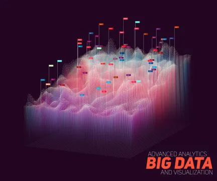 Vector abstract colorful big data visualization. Futuristic infographics aest イラスト素材