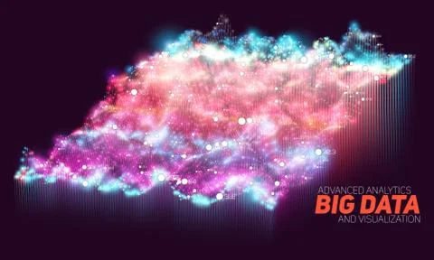 Vector abstract colorful big data visualization. Futuristic infographics aest イラスト素材