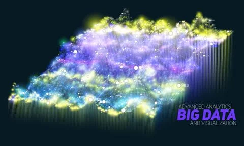 Vector abstract colorful big data visualization. Futuristic infographics aest イラスト素材