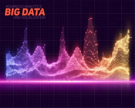 Vector abstract colorful big data visualization. Futuristic infographics aest イラスト素材