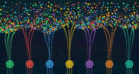 Vector abstract colorful big data information sorting visualization. イラスト素材