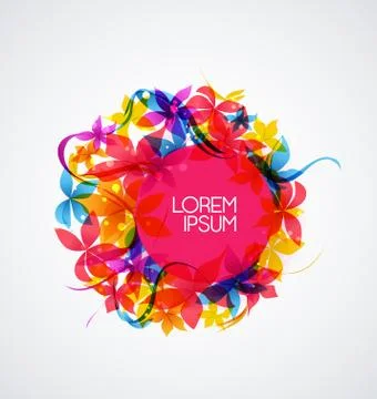 Vector abstract colorful flowers Stock Illustration