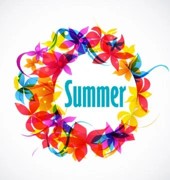 Vector abstract colorful flowers Stock Illustration