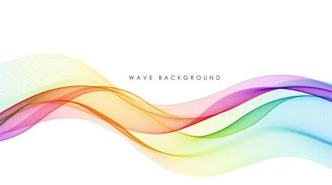 Vector abstract colorful flowing wave lines isolated on white background. Design Stock Illustration
