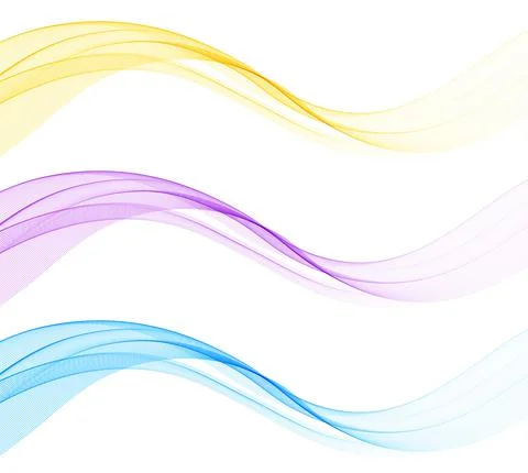 Vector abstract colorful flowing wave lines isolated on white background. Design Stock Illustration