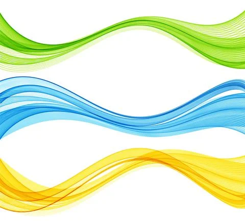 Vector abstract colorful flowing wave lines isolated on white background. Design Illustrazione stock