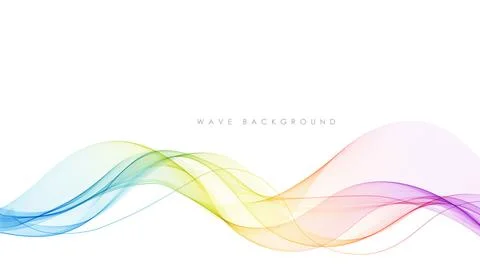 Vector abstract colorful flowing wave lines isolated on white background. Design Stock Illustration