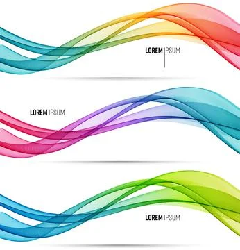 Vector abstract colorful flowing wave lines isolated on white background. Design Stock Illustration