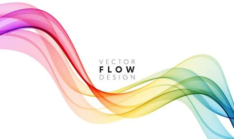Vector abstract colorful flowing wave lines isolated on white background. Design Illustrazione stock