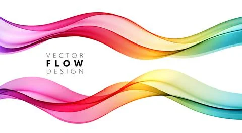 Vector abstract colorful flowing wave lines isolated on white background. Design イラスト素材