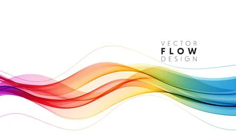 Vector abstract colorful flowing wave lines isolated on white background. Design Illustrazione stock