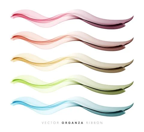 Vector abstract colorful flowing wave lines isolated on white background. Design Stock Illustration
