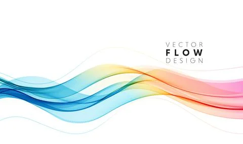 Vector abstract colorful flowing wave lines isolated on white background. Design Illustrazione stock