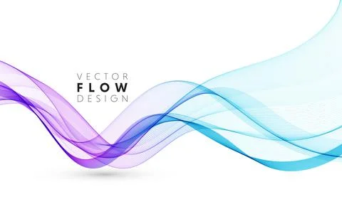 Vector abstract colorful flowing wave lines isolated on white background. Design Stock Illustration