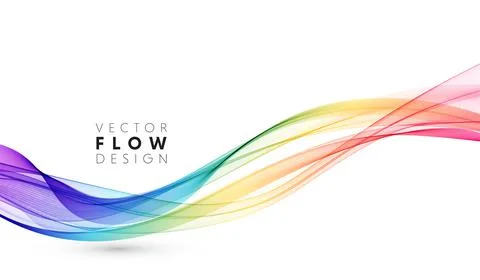 Vector abstract colorful flowing wave lines isolated on white background. Design Illustrazione stock