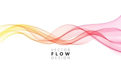 Vector abstract colorful flowing wave lines isolated on white background. Design Stock Illustration