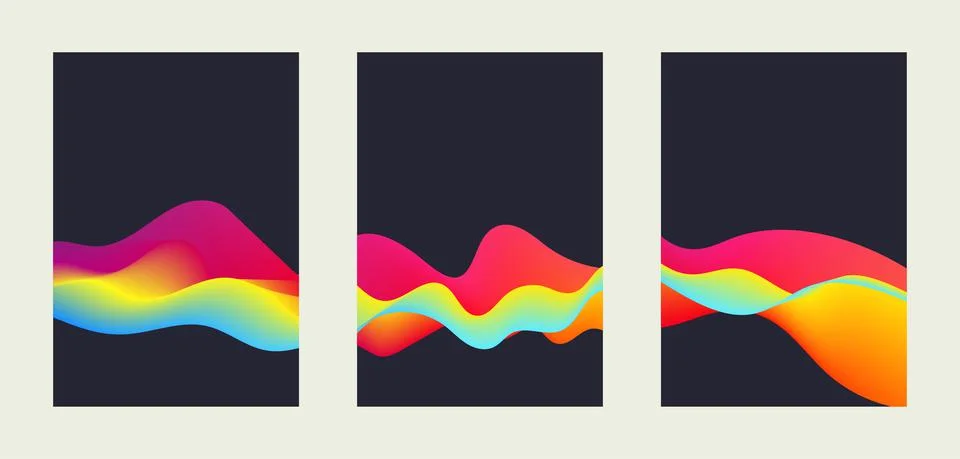 Vector abstract colorful flowing wave lines background. Design element for Stock Illustration