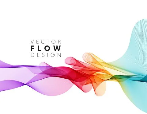Vector abstract colorful flowing wave lines isolated on white background. Design Stock Illustration
