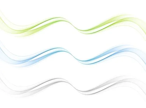 Vector abstract colorful flowing wave lines isolated on white background. Design Stock Illustration