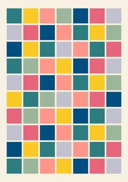 Vector abstract colorful geometric rectangle shapes poster. Colorful aestheti Stock Illustration