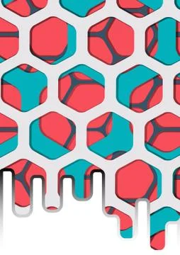 Vector of abstract colorful hexagon background 库存插图
