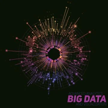 Vector abstract colorful round big data visualization. Futuristic infographic Stockillustratie