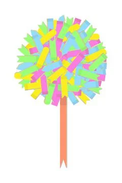 Vector abstract colorful tree made from office note paper stickers in various Illustrazione stock