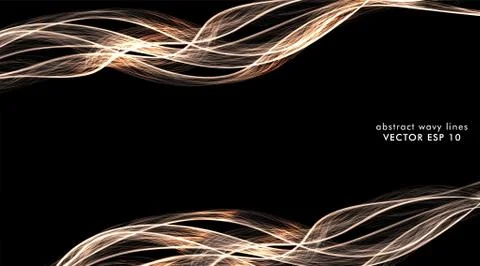 Vector abstract of colorful wave lines that flow isolated on a black backgrou Illustrazione stock
