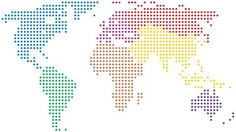 Vector abstract colorful world map Stock Illustration