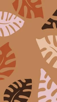 Vector abstract creative leaves background in minimal trendy style in portrait 스톡 일러스트