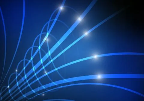 Vector : Abstract curve line and circle technology background Stock Illustration