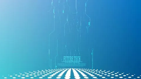 Vector abstract cyber circuit tower background Stock Illustration