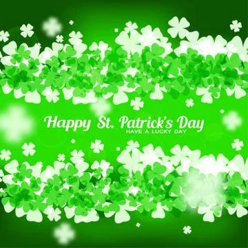 Vector abstract dark green background to Happy St. Patrick's Day with two l.. Stock Illustration