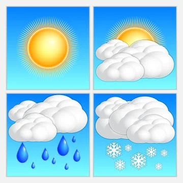 Vector abstract day weather image set Illustrazione stock