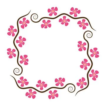 Vector abstract decoration pattern of cherry branches with blossom Stock Illustration