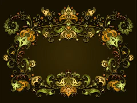 Vector abstract decorative ethnic ornamental border illustration Stock Illustration