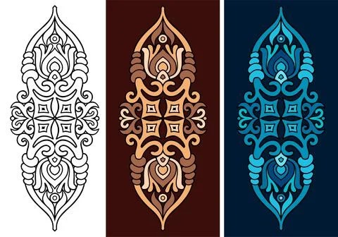 Vector abstract decorative nature elements set. Stock Illustration