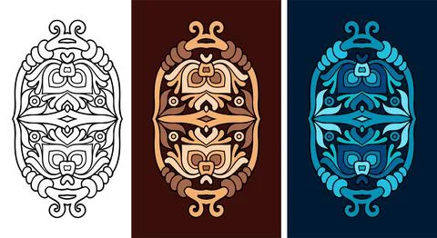 Vector abstract decorative nature elements set. Stock Illustration