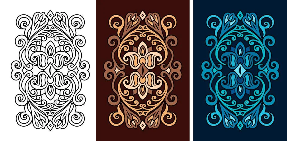 Vector abstract decorative nature elements set. Stock Illustration