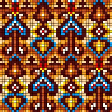 Vector abstract decorative pixel art illustration. Stockillustratie