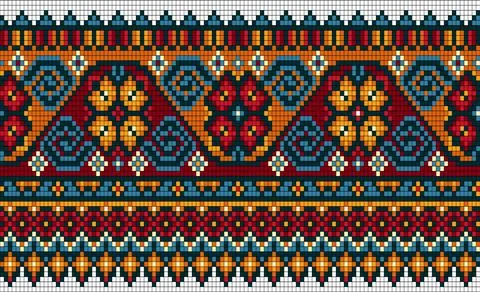 Vector abstract decorative pixel art illustration. Illustrazione stock